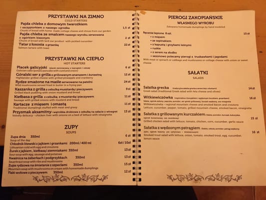 Menu photo 5 Witkiewiczówka Zakopane, MA