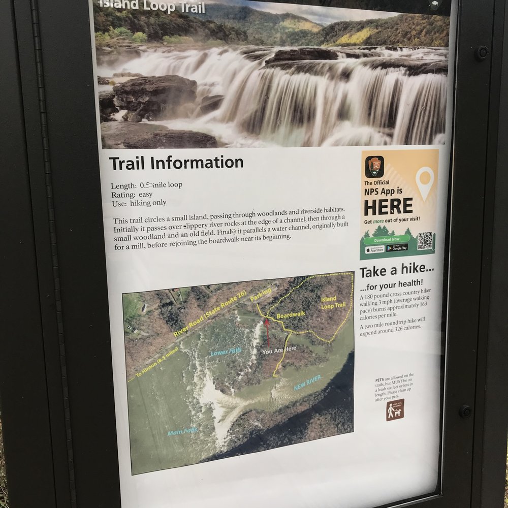 The Sandstone Falls - Informational sign - Hiking Near Me - Hinton, West Virginia The Sandstone Falls - Informational sign - Hiking Near Me - Hinton, West Virginia
