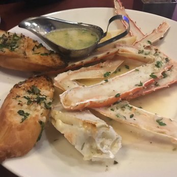 Cafe Blue - 1/2 lb Alaskan King Crab Legs (broiled) with the most amazing lemon garlic butter!! ?So good! - Seafood Near Me - Bee Cave, Texas