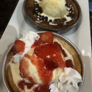 BJ's Restaurant & Brewhouse - Strawberry Shortcake Pizookie and Salted Caramel - Pizza Near Me - Newark, California BJ's Restaurant & Brewhouse - Strawberry Shortcake Pizookie and Salted Caramel - Pizza Near Me - Newark, California