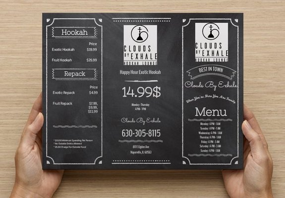 Menu photo 3 Clouds by Exhale Hookah Lounge Naperville, IL
