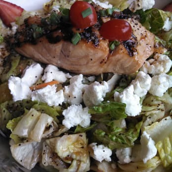 Atria's - Pleasant Hills - The salmon salad at Atria's is pretty special! Strawberries, almonds, goat cheese and poppyseed dressing on mixed greens. - Bars Near Me - Pittsburgh, Pennsylvania Atria's - Pleasant Hills - The salmon salad at Atria's is pretty special! Strawberries, almonds, goat cheese and poppyseed dressing on mixed greens. - Bars Near Me - Pittsburgh, Pennsylvania