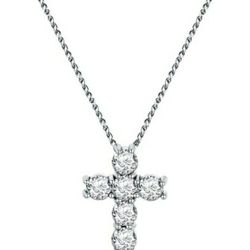 White gold diamond cross