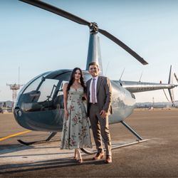 Lite Flight Helicopters - My fiancée and I posed in front of the helicopter.