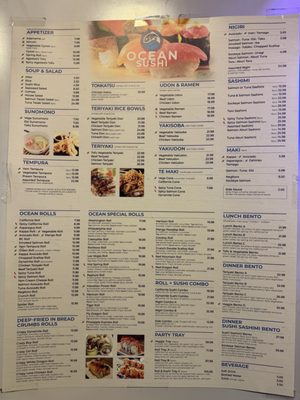 Menu photo 1 Ocean Sushi Harrison Hot Springs, BC Menu photo 1 Ocean Sushi Harrison Hot Springs, BC