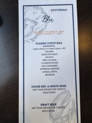 Menu photo 1 BLU Seafood Scottsdale Scottsdale, AZ