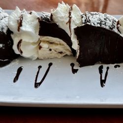 San Marino Ristorante Italiano - Vanilla Chocolate Ice Cream with Cream and Chocolate Drizzle, Extremely tasty.