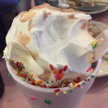 Jim's Place - A giant chocolate and vanilla swirled ice cream in a cup. - Ice Cream & Frozen Yogurt Near Me - Slinger, Wisconsin
