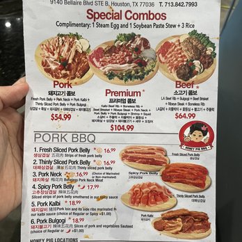 Honey Pig BBQ - combos and pork a la carte - Korean Near Me - Houston, Texas