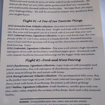 Madrona Vineyards - Menu - Wineries Near Me - Camino, California
