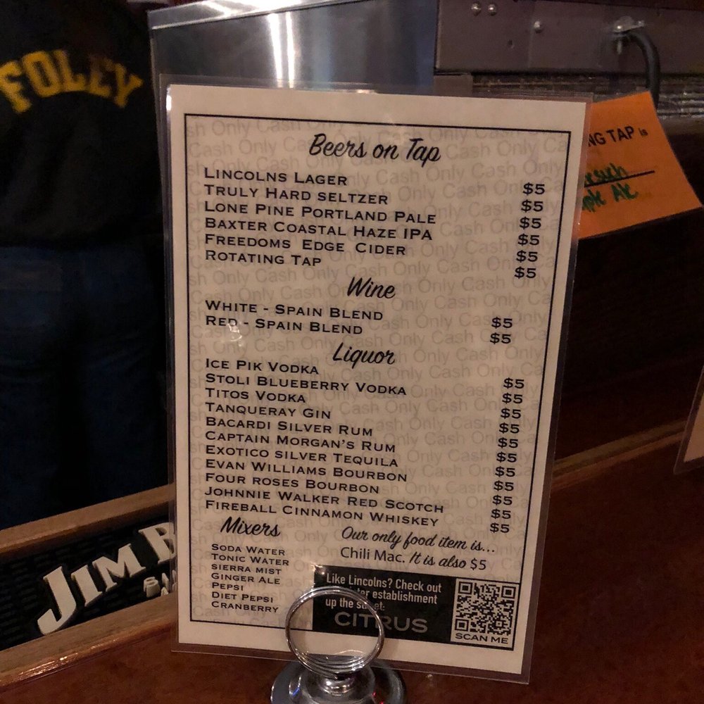 $5 Menu