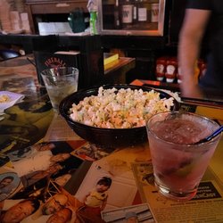 Bourbon on the rocks, complimentary popcorn, vodka cranberry