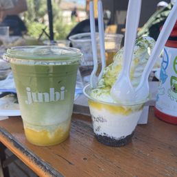 Cold Mango Matcha Latte