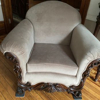 Broadway Upholstery - This was ugly yellow cheap fabric - Furniture Reupholstery Near Me - Bronx, New York