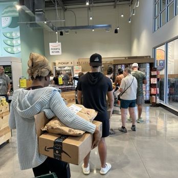 Whole Foods Market - Amazon line - longer than usual but moved quickly and the attendants were very lovely. - Grocery Near Me - Boynton Beach, Florida