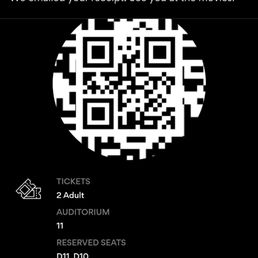 Proof purchase of movie tickets for two Proof purchase of movie tickets for two