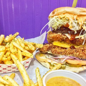 Katsu Burger - The MT FUJI mega burger! $20 but can share with 2 or 3 people lol - Japanese Near Me - Bellevue, Washington Katsu Burger - The MT FUJI mega burger! $20 but can share with 2 or 3 people lol - Japanese Near Me - Bellevue, Washington