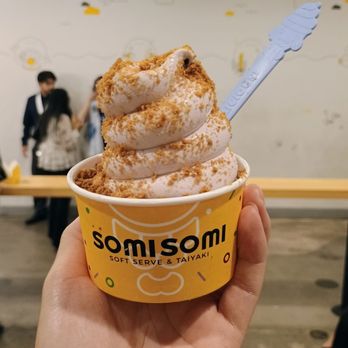Somisomi - Ube soft serve with biscoff crumble bits topping - Ice Cream & Frozen Yogurt Near Me - Las Vegas, Nevada