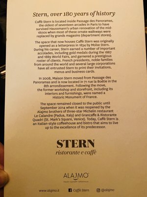 Menu photo 2 Caffé Stern Paris, 75 Menu photo 2 Caffé Stern Paris, 75