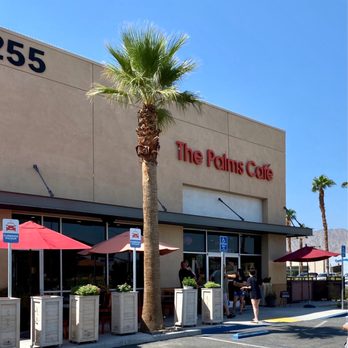 The Palms Cafe - a palm tree in front of the building - Cafes Near Me - La Quinta, California The Palms Cafe - a palm tree in front of the building - Cafes Near Me - La Quinta, California