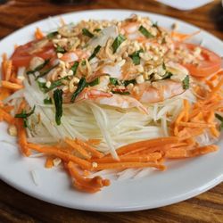 Chopstix Grill - Shrimp Green Papaya Salad with shrimp, no spice. One of my favs!