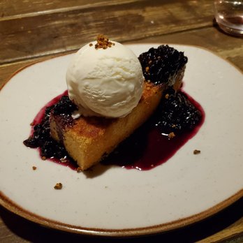 Driftwood - A real piece of cornbread with buttermilk icecream and blueberry sauce.
Delicious and truly melts in your mouth. - Cocktail Bars Near Me - Boynton Beach, Florida Driftwood - A real piece of cornbread with buttermilk icecream and blueberry sauce.
Delicious and truly melts in your mouth. - Cocktail Bars Near Me - Boynton Beach, Florida