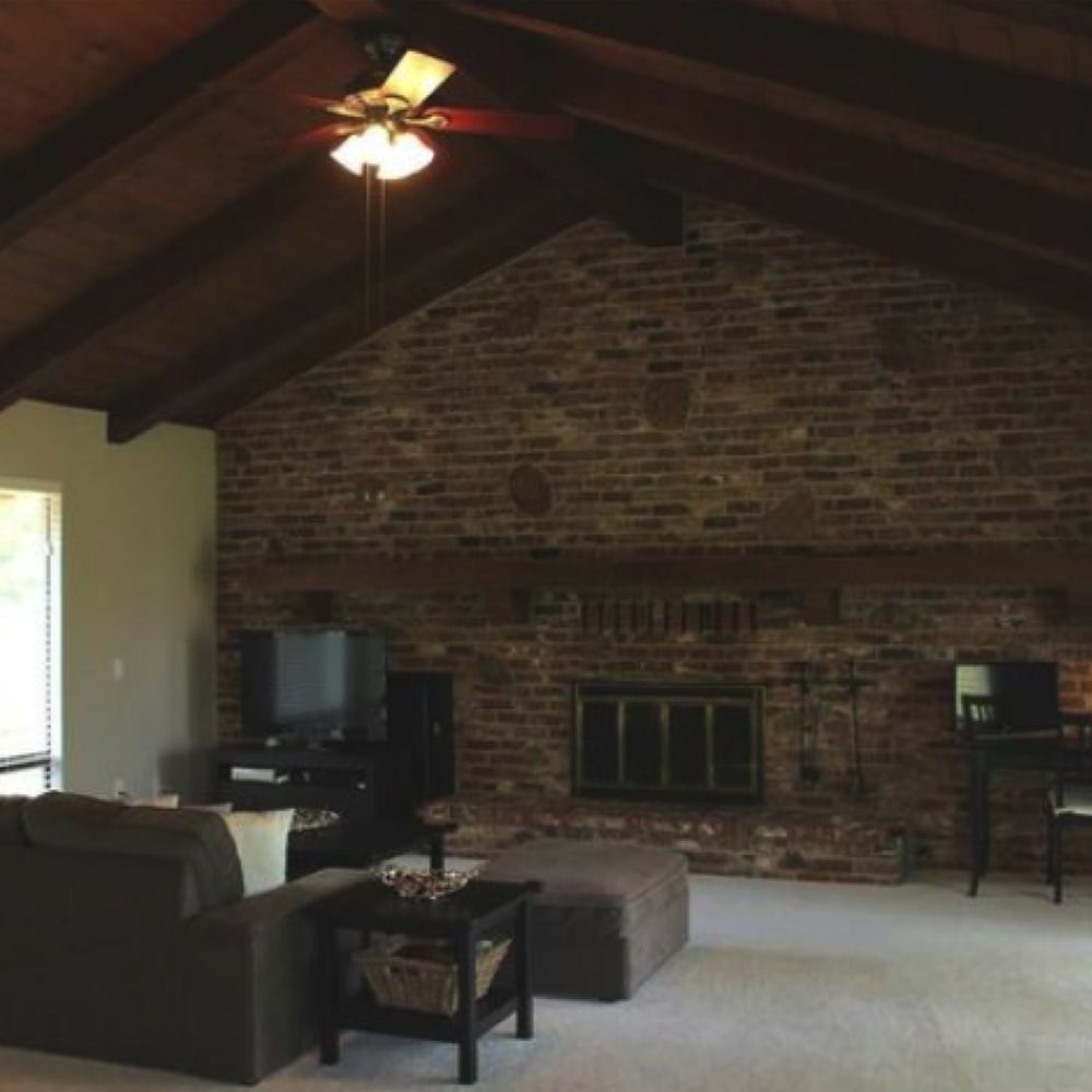 Nick Lambdin Masonry - Wall (20' x 12') before Nick got started. Way too much brick. Very outdated look. - Masonry/Concrete Near Me Nick Lambdin Masonry - Wall (20' x 12') before Nick got started. Way too much brick. Very outdated look. - Masonry/Concrete Near Me