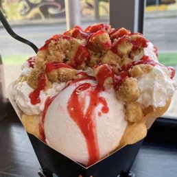 Strawberry Cheesecake Bubble Waffle Cone Strawberry Cheesecake Bubble Waffle Cone