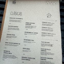 Kimono - Menu
