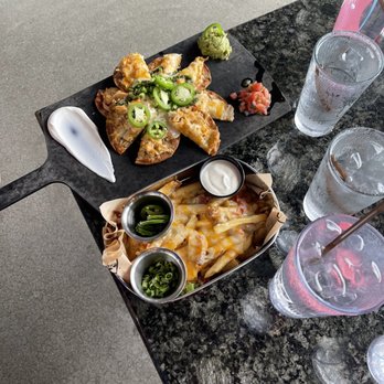 Topgolf - cheese fries and chicken nachos - Golf Near Me - Germantown, Maryland