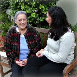 Seniors At Home - Andrea, Director of Dementia Care, enjoys a visit with her client Betty.