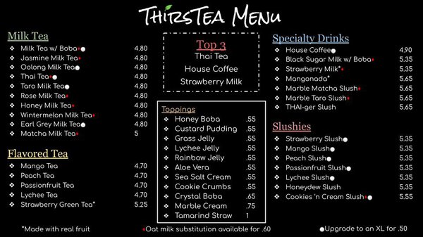 Menu photo 5 ThirsTea Temecula, CA