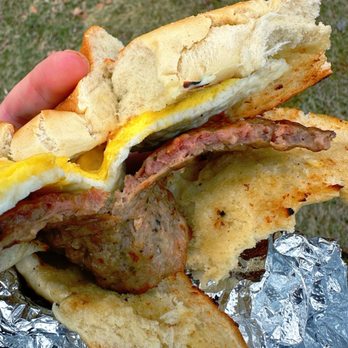 The Roasted Bean - Sausage egg and cheese on a plain bagel - Coffee & Tea Near Me - Bristol, Connecticut