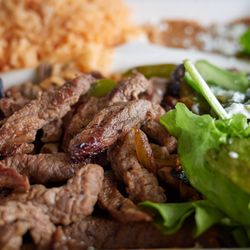 Surf N Salsa - Carne asada fajitas plate (house made flour tortillas not pictured)