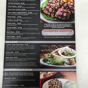 Five D Cattle - Menu - Steakhouses Near Me - Avinger, Texas Five D Cattle - Menu - Steakhouses Near Me - Avinger, Texas