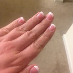 French tip, acrylic filler, gel top coat.