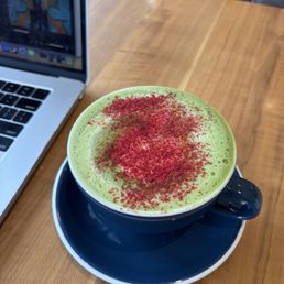 Double baked matcha latte