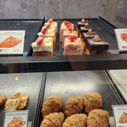 a variety of pastries on display