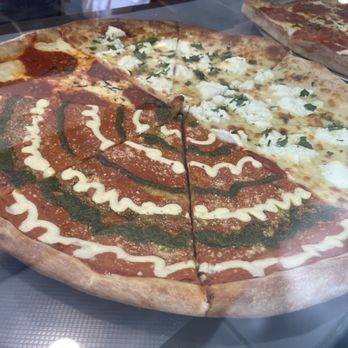 Alba's Pizzeria & Restaurant - Tri Color Pizza; White Pizza; Margherita Slice - Pizza Near Me - Jamaica, New York