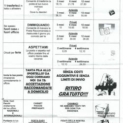 Poste Italiane - Servizi offerti dall'ufficio postale