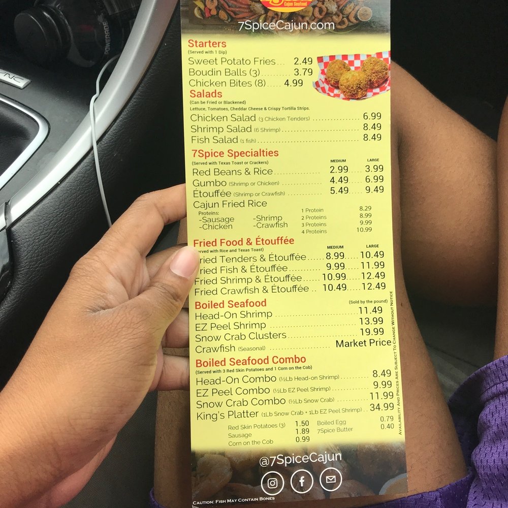 7Spice - Menu - Cajun/Creole Near Me - Houston, Texas
