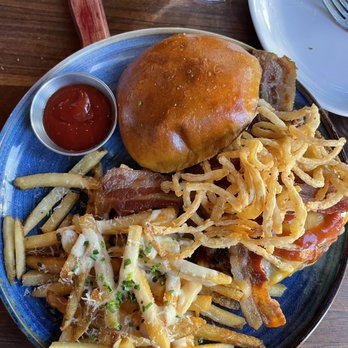 Eureka! - Cowboy Burger w/ Truffle Cheese Fries - American Near Me - Cupertino, California Eureka! - Cowboy Burger w/ Truffle Cheese Fries - American Near Me - Cupertino, California