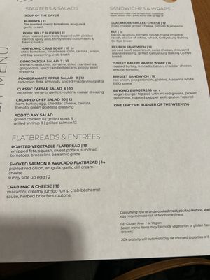 Menu photo 4 One Lincoln Food & Spirits Gettysburg, PA Menu photo 4 One Lincoln Food & Spirits Gettysburg, PA