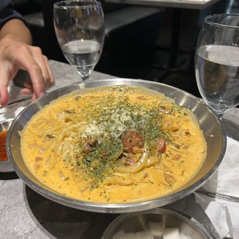 Seoul Mates - Creamy kimchi udon (meat) - Korean Near Me - Seattle, Washington Seoul Mates - Creamy kimchi udon (meat) - Korean Near Me - Seattle, Washington