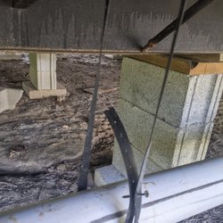 B & B Plumbing - flimsy straps held together by a single wood screw? septic suspension sway move loose unstable install for 75 feet to septic tank
