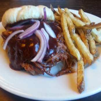 Sagebrush Grill - Pulled pork sandwich with hand cut fries - Seafood Near Me - Richfield, Utah Sagebrush Grill - Pulled pork sandwich with hand cut fries - Seafood Near Me - Richfield, Utah