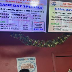 Atomic Wings - Super Bowl menu... You could only order large packages during the Super Bowl