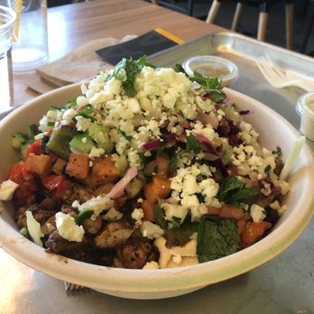 CAVA - Grain bowl with all the toppings!  Very good!!  I liked the Greek dressing the best. - Mediterranean Near Me - Costa Mesa, California