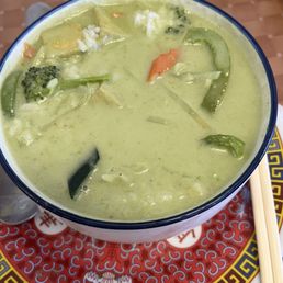Thai green curry with tofu (and steamed rice, not pictured) Thai green curry with tofu (and steamed rice, not pictured)