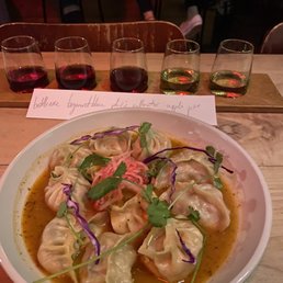 Momo sampler: Beef and Potato and Cheese Momo